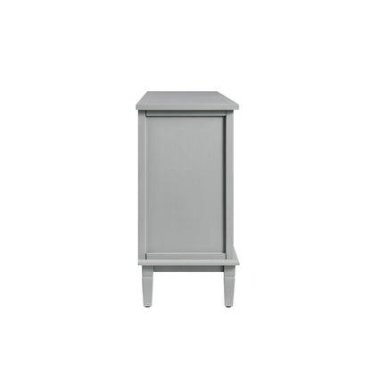 Chantilly Mid Grey Carved Wide 6 Drawer Chest