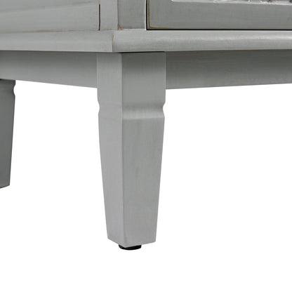 Chantilly Mid Grey Carved Wide 6 Drawer Chest