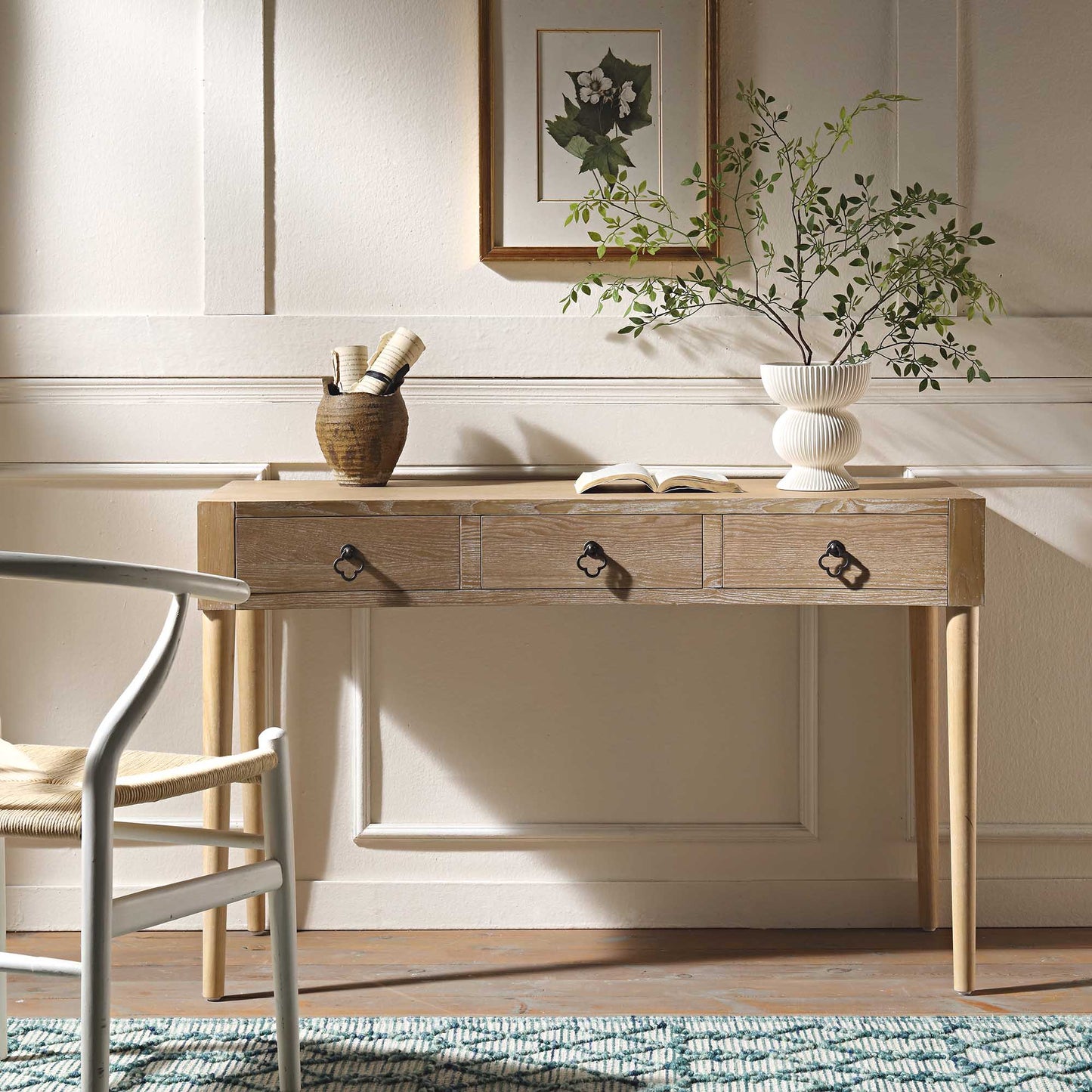 Thalia Concave Dressing Table, Natural