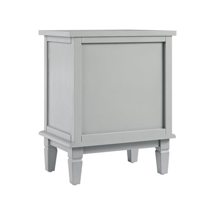 Chantilly Mid Grey Carved 2 Drawer Bedside Table