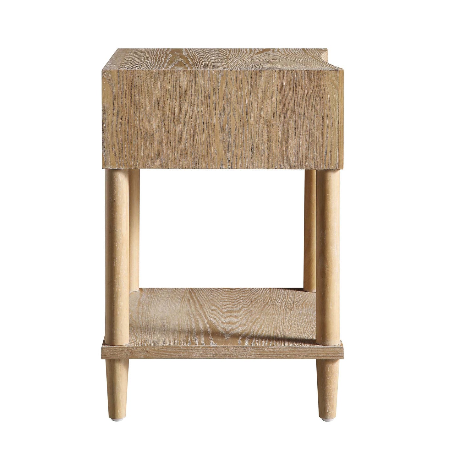 Thalia Concave 1 Drawer Bedside Table, Natural