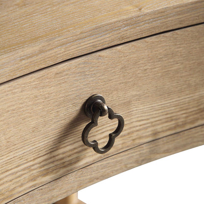 Thalia Concave 1 Drawer Bedside Table, Natural