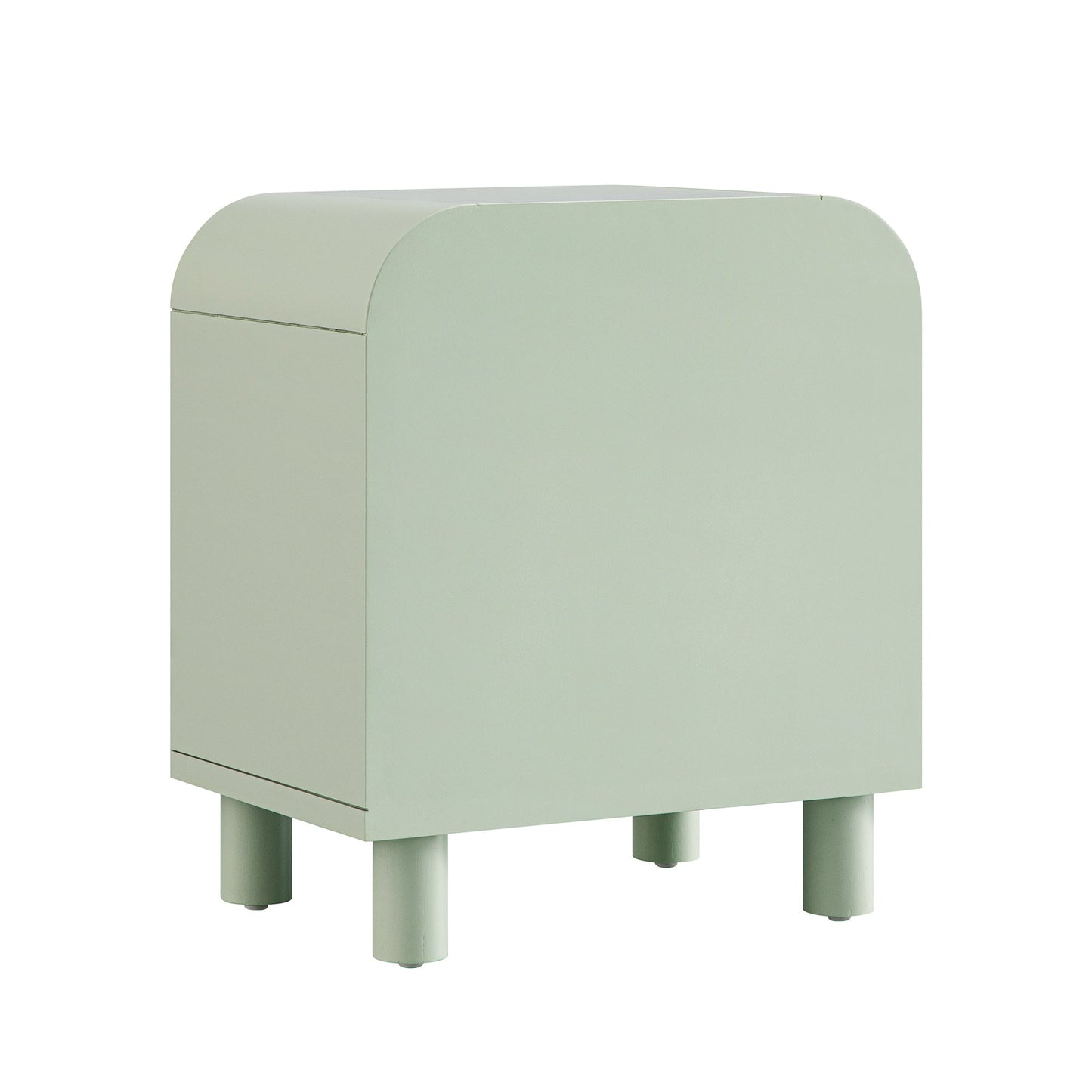 Maude 2 Drawer Bedside Table, Muted Pistachio Ash with Raffia