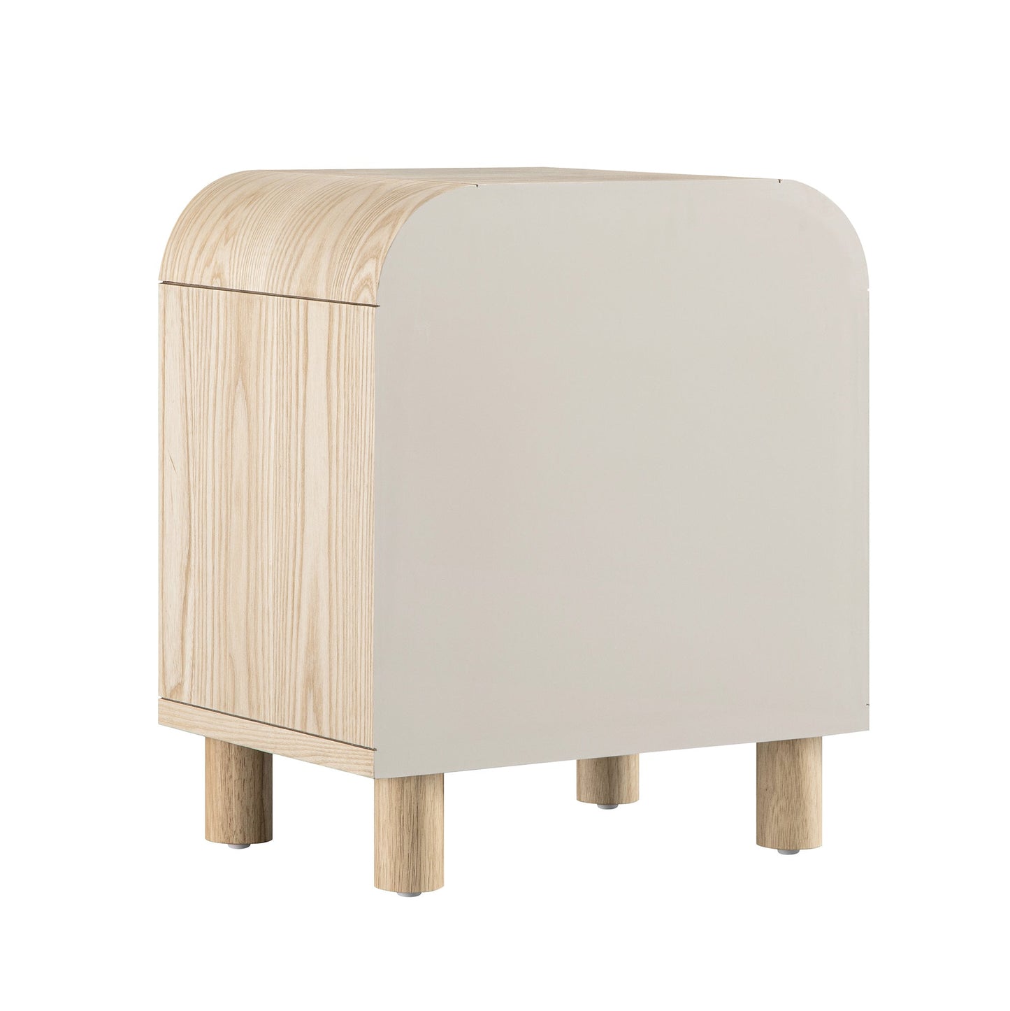 Maude 2 Drawer Bedside Table, Natural Ash with Raffia