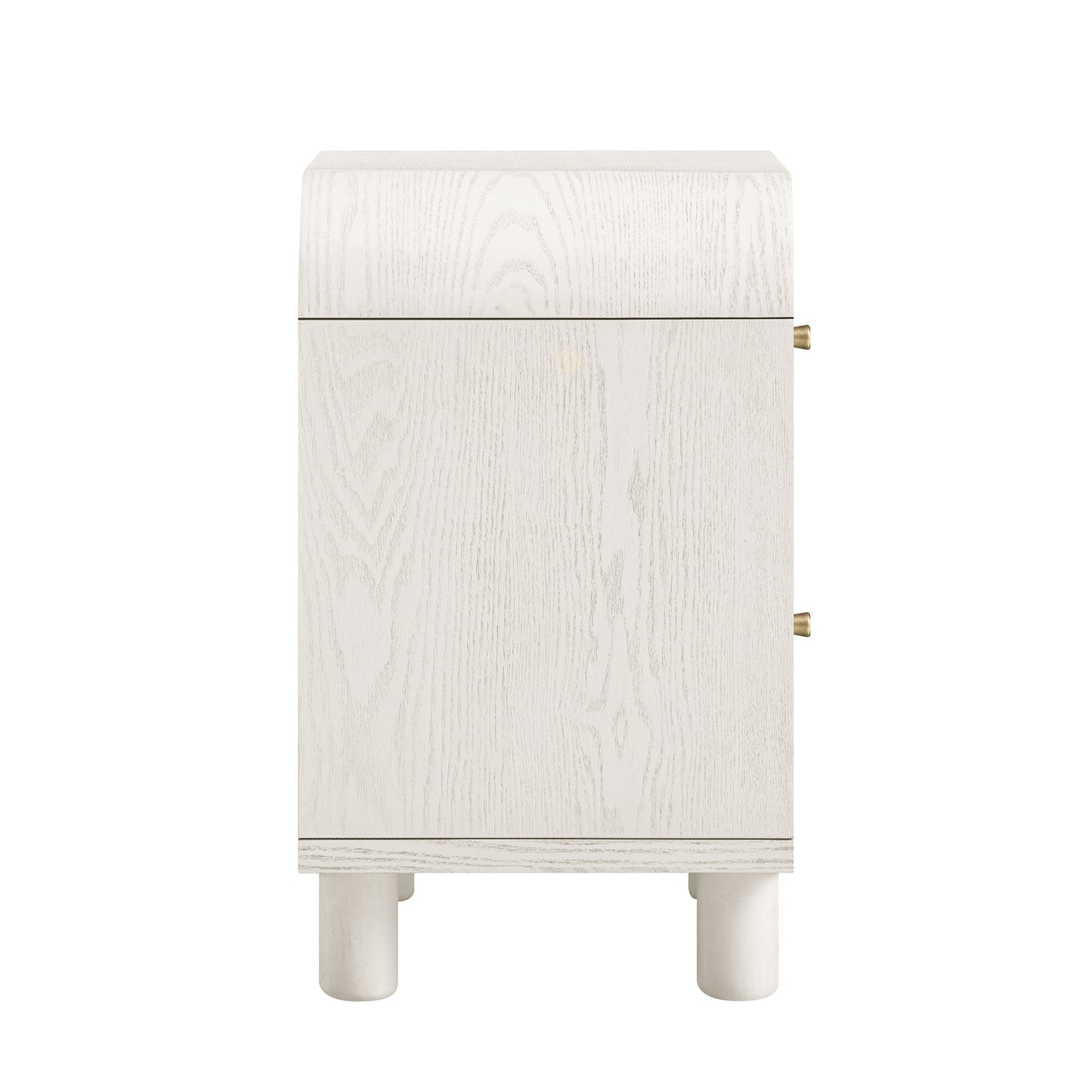 Maude 2 Drawer Bedside Table, Washed White Ash with Raffia