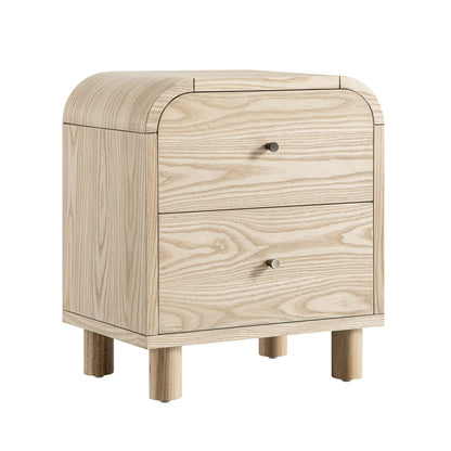 Maude 2 Drawer Bedside Table, Natural Ash