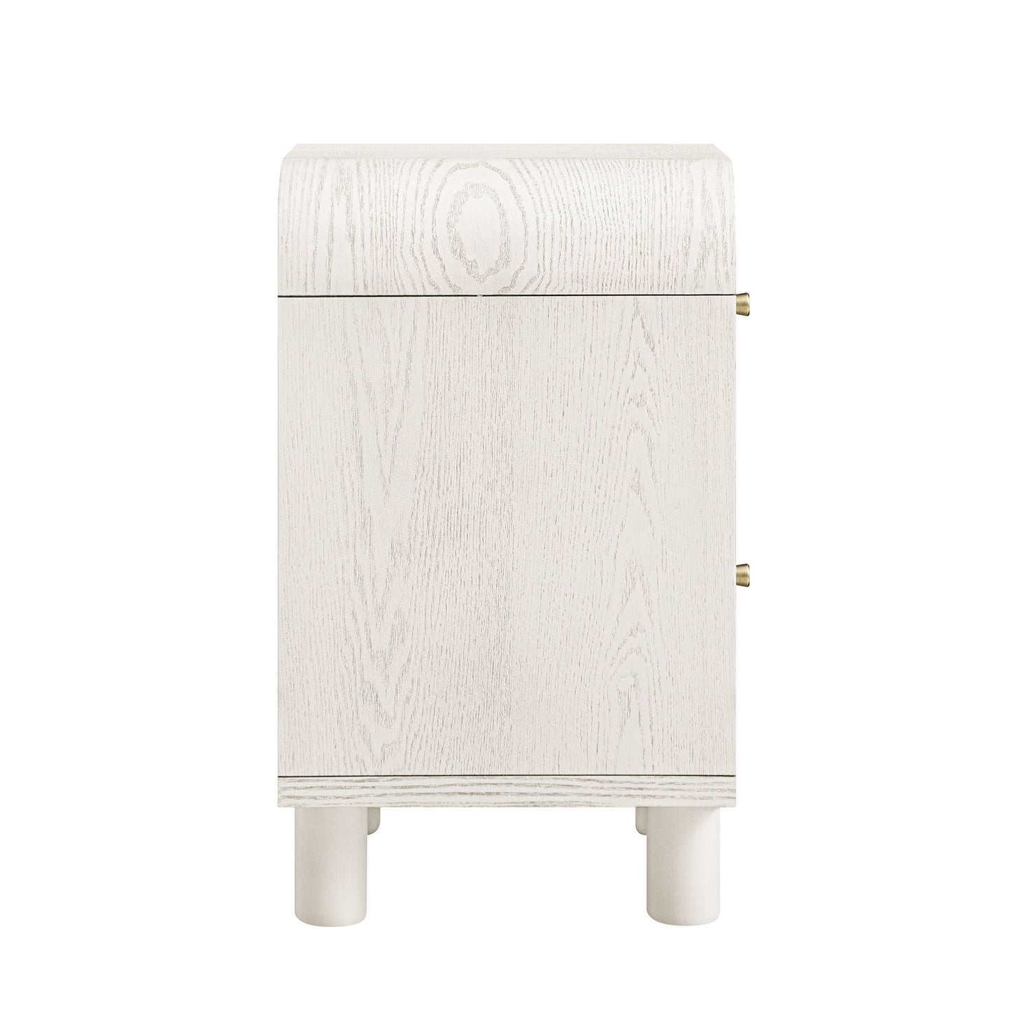 Maude 2 Drawer Bedside Table, Washed White Ash