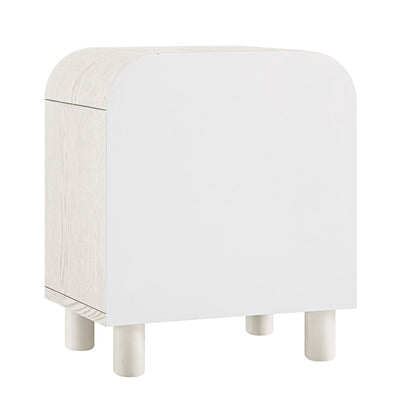 Maude 2 Drawer Bedside Table, Washed White Ash