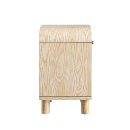 Maude 1 Drawer Bedside Table, Natural Ash with Raffia