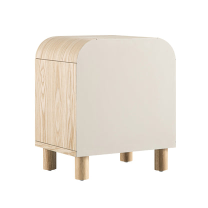Maude 1 Drawer Bedside Table, Natural Ash with Raffia