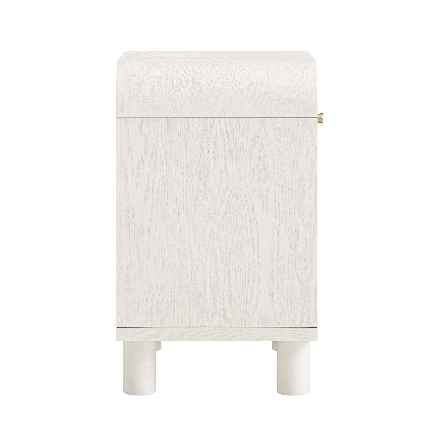 Maude 1 Drawer Bedside Table, Washed White Ash with Raffia