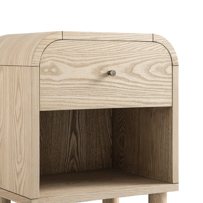 Maude 1 Drawer Bedside Table, Natural Ash