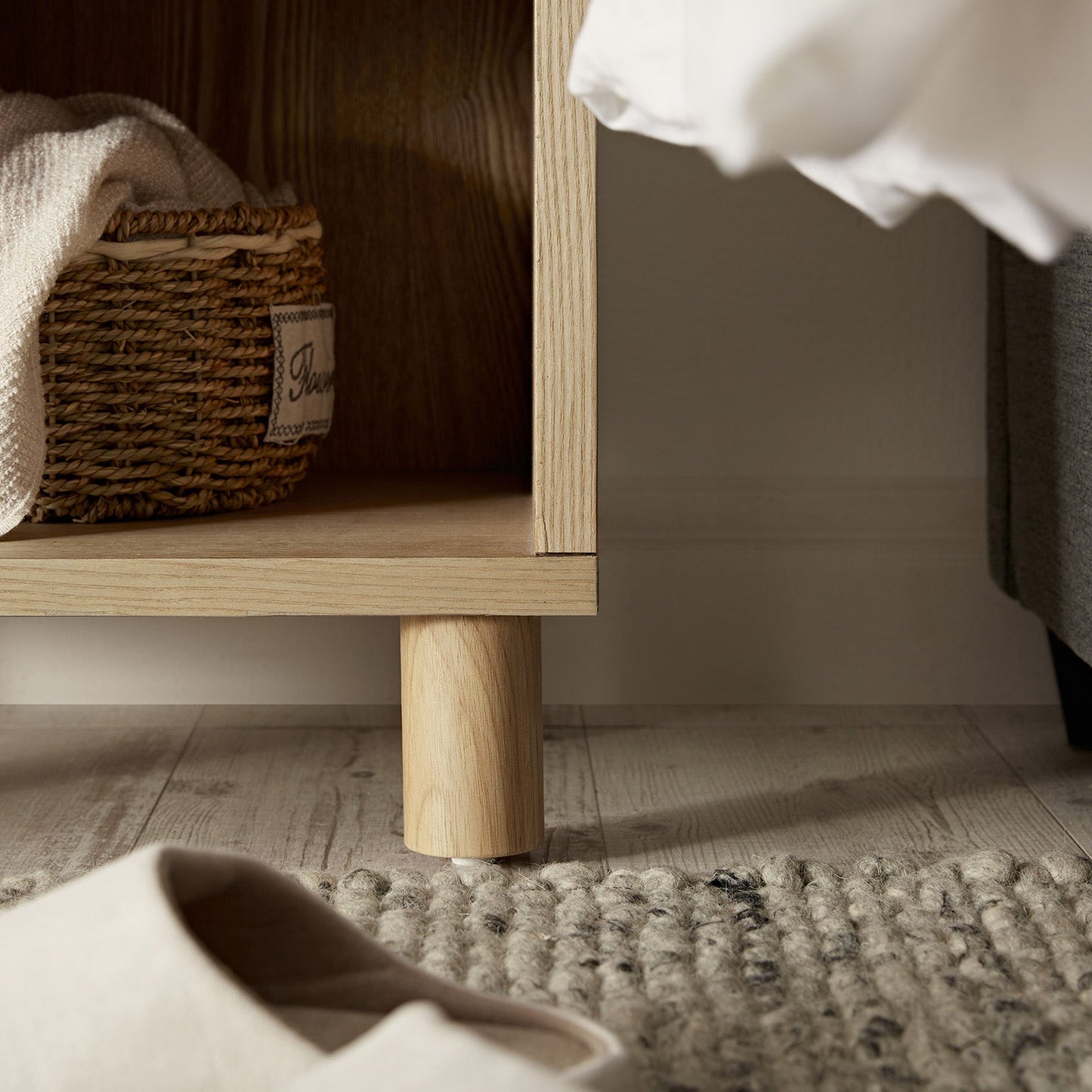 Maude 1 Drawer Bedside Table, Natural Ash