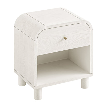 Maude 1 Drawer Bedside Table, Washed White Ash