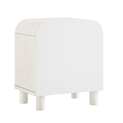 Maude 1 Drawer Bedside Table, Washed White Ash