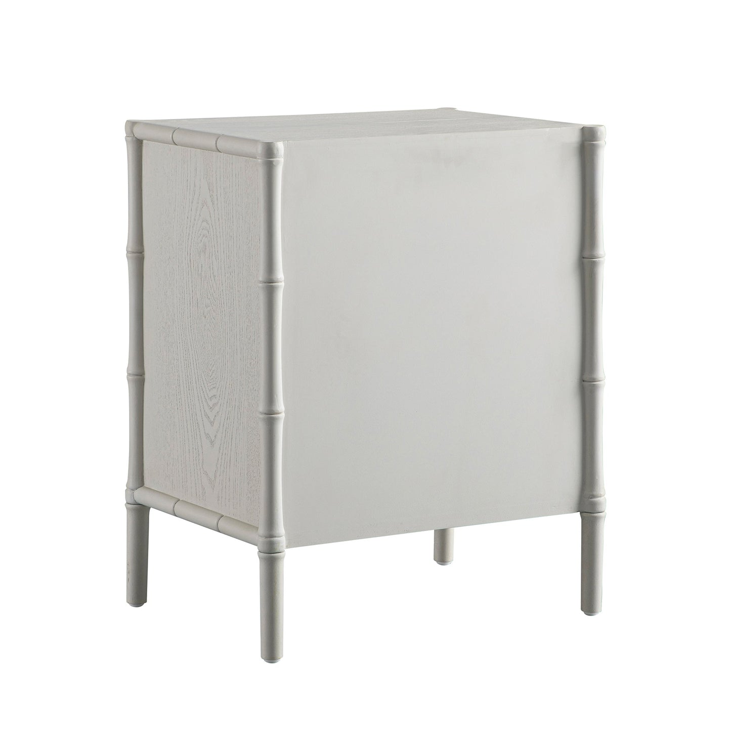 Elstowe Faux Bamboo 3-Drawer Bedside Table, Shaded White