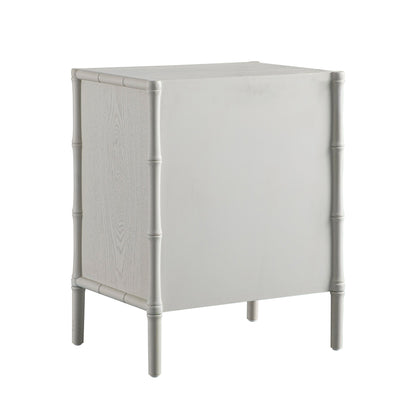 Elstowe Faux Bamboo 3-Drawer Bedside Table, Shaded White