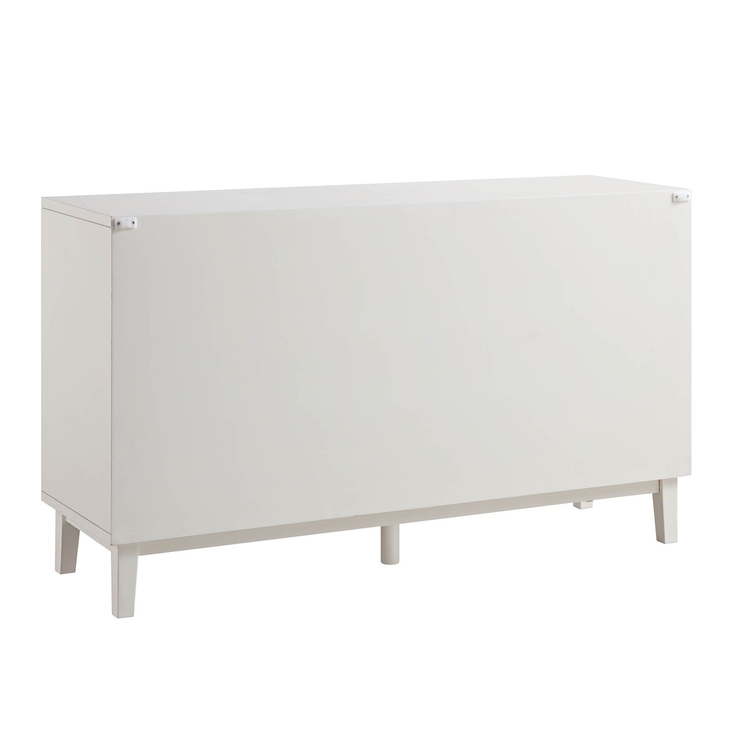 Bianca Chip Carved 3 Door Sideboard, Sand Beige & Ivory