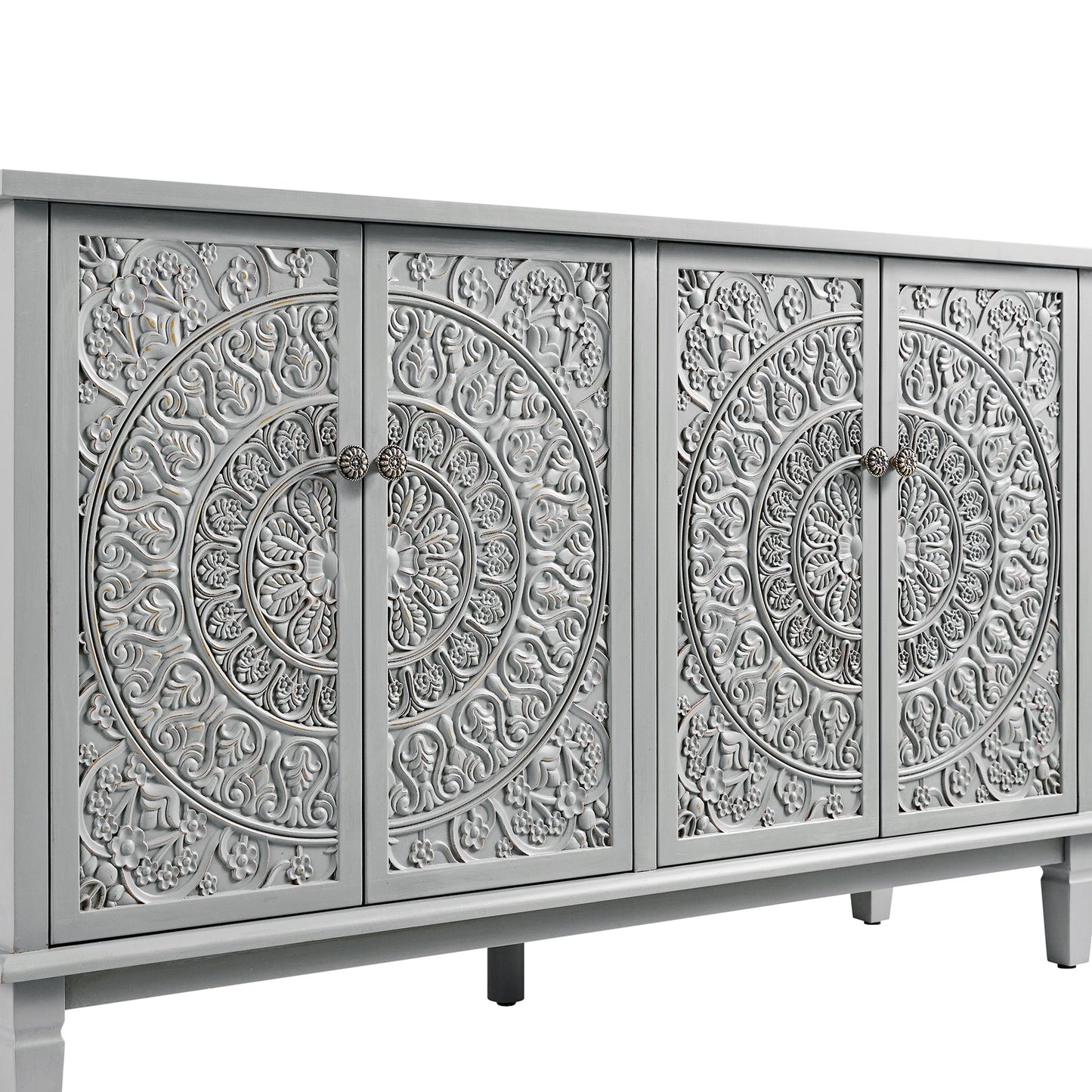 Chantilly Mid Grey Carved Large Sideboard