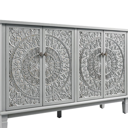 Chantilly Mid Grey Carved Large Sideboard