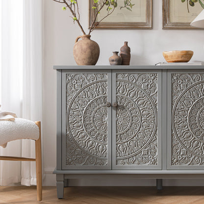 Chantilly Mid Grey Carved Large Sideboard