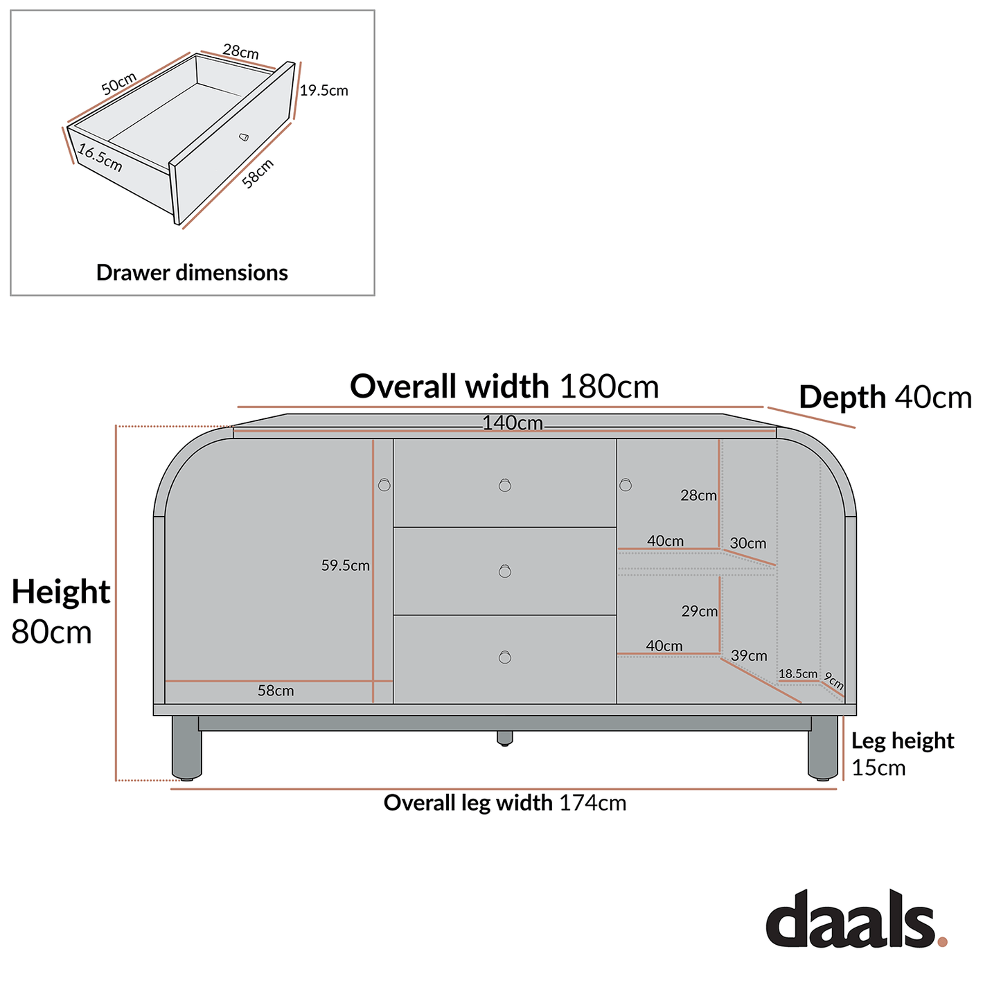 Maude Wide 3-Drawer Sideboard, Natural Ash with Raffia