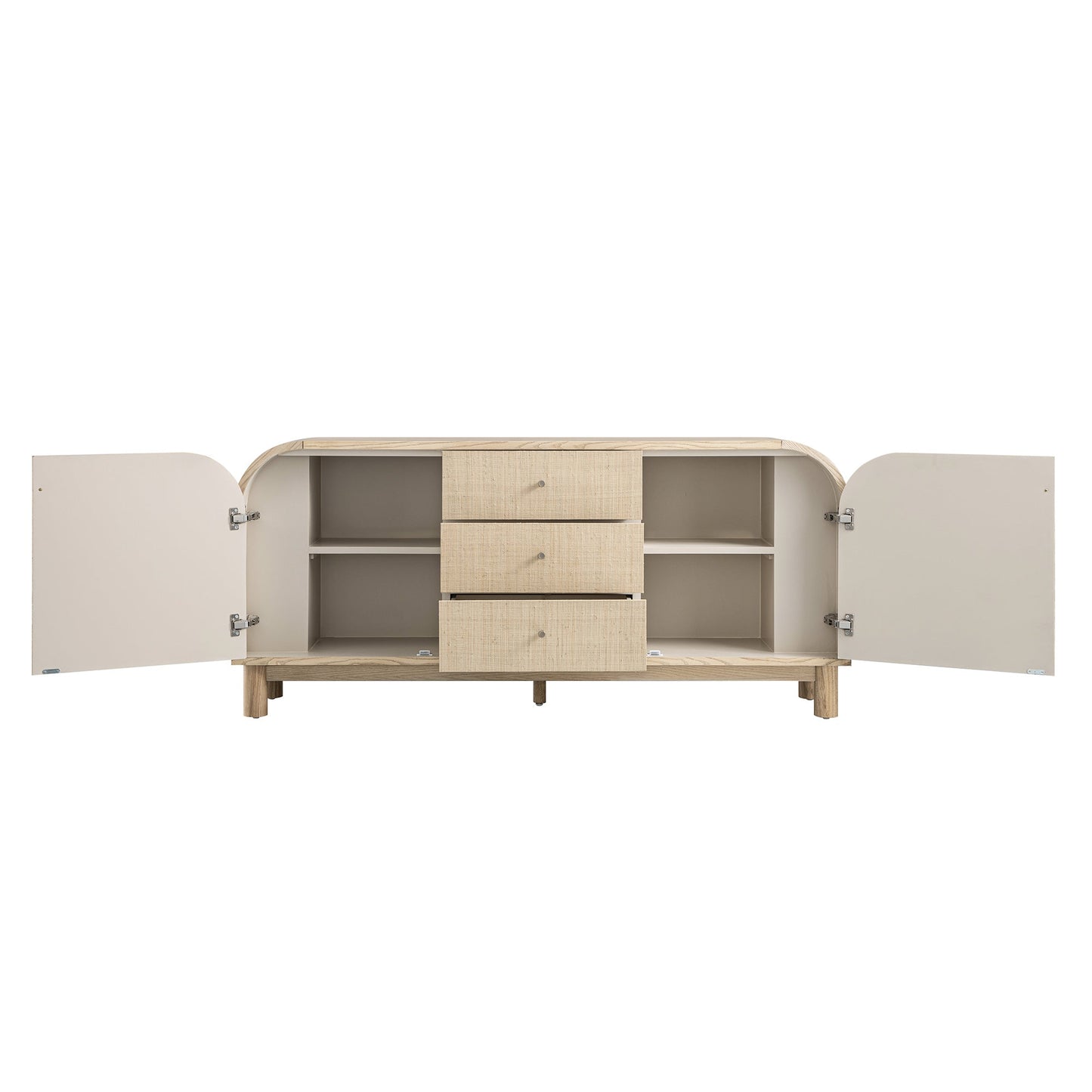 Maude Wide 3-Drawer Sideboard, Natural Ash with Raffia
