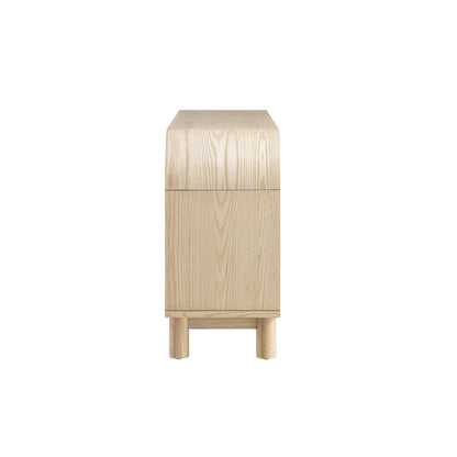 Maude Wide 3-Drawer Sideboard, Natural Ash with Raffia