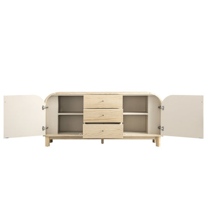 Maude Wide 3-Drawer Sideboard, Natural Ash