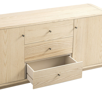 Maude Wide 3-Drawer Sideboard, Natural Ash