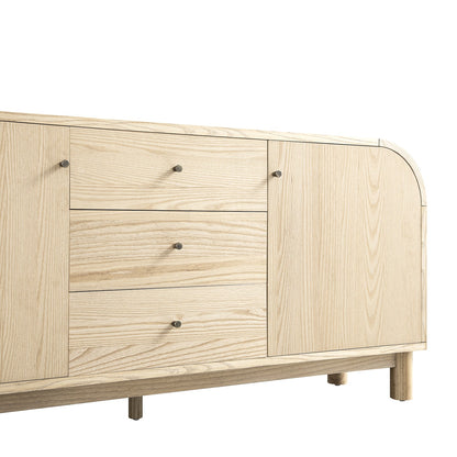 Maude Wide 3-Drawer Sideboard, Natural Ash