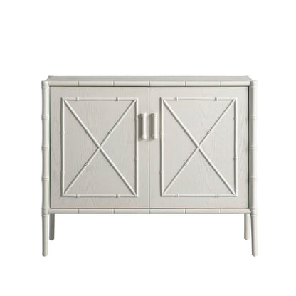 Elstowe Faux Bamboo Small Sideboard, Shaded White