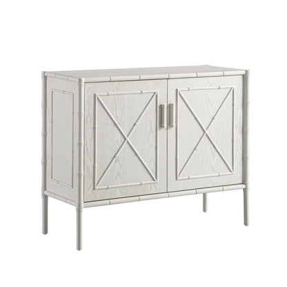 Elstowe Faux Bamboo Small Sideboard, Shaded White