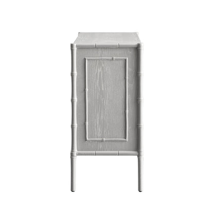 Elstowe Faux Bamboo Small Sideboard, Warm Grey