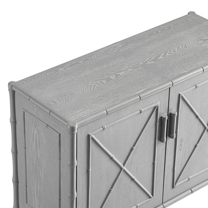Elstowe Faux Bamboo Small Sideboard, Warm Grey