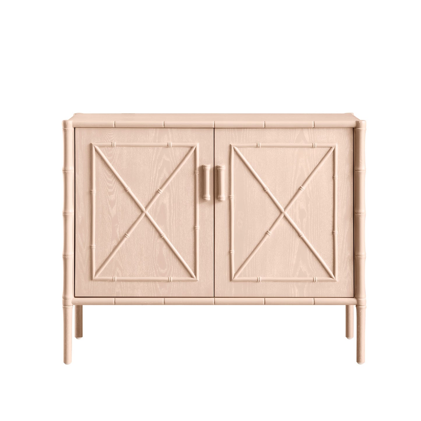 Elstowe Faux Bamboo Small Sideboard, Nude Pink