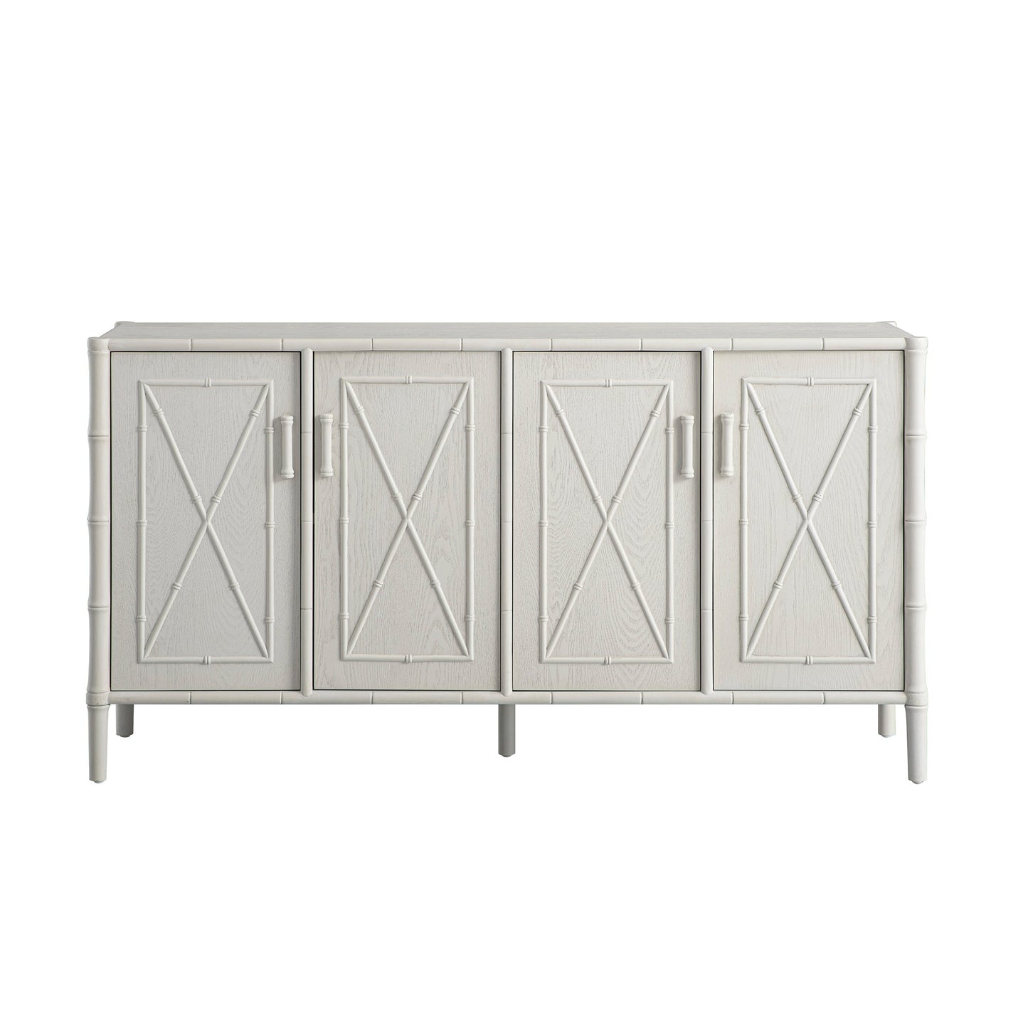 Elstowe Faux Bamboo Large Sideboard, Shaded White