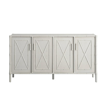 Elstowe Faux Bamboo Large Sideboard, Shaded White