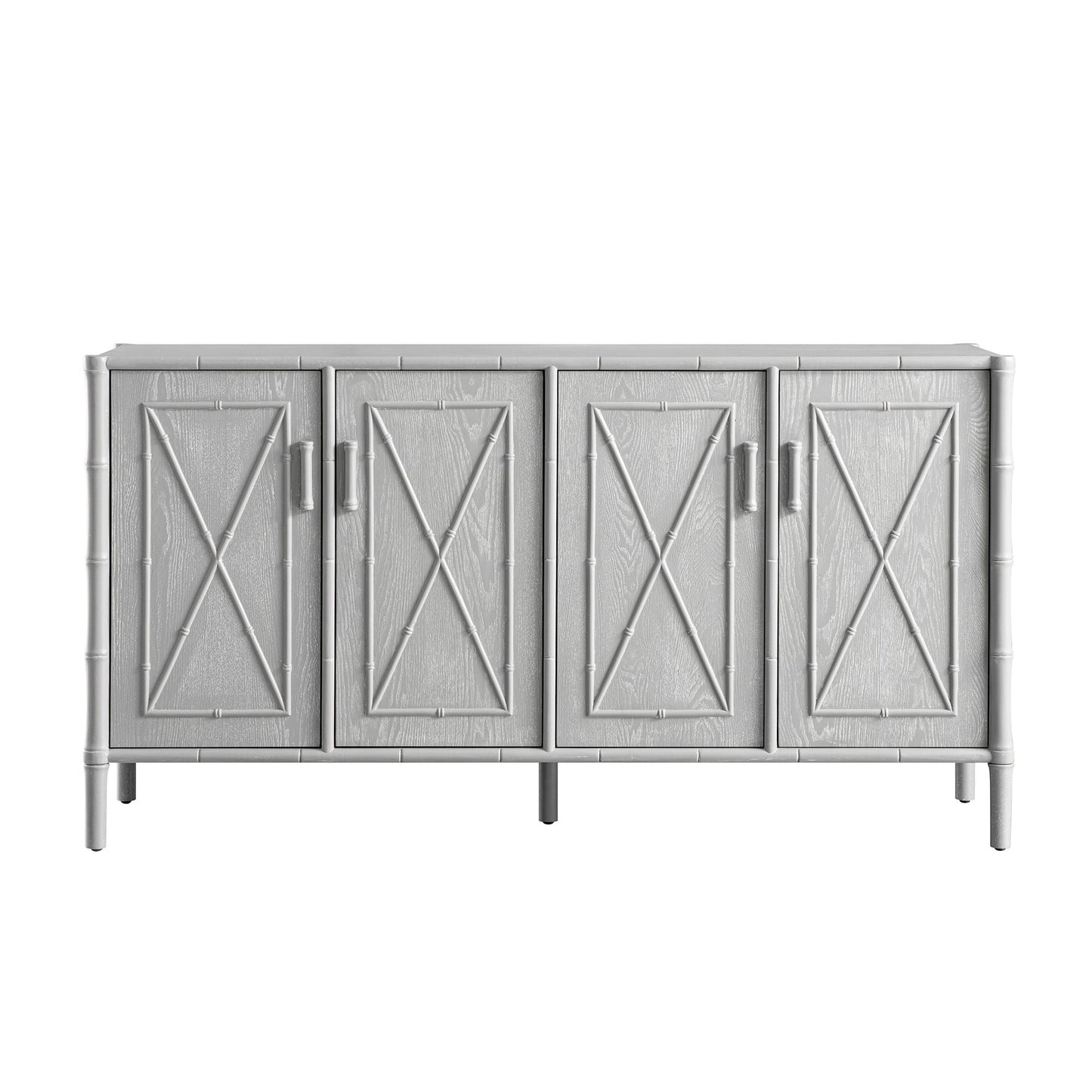 Elstowe Faux Bamboo Large Sideboard, Warm Grey