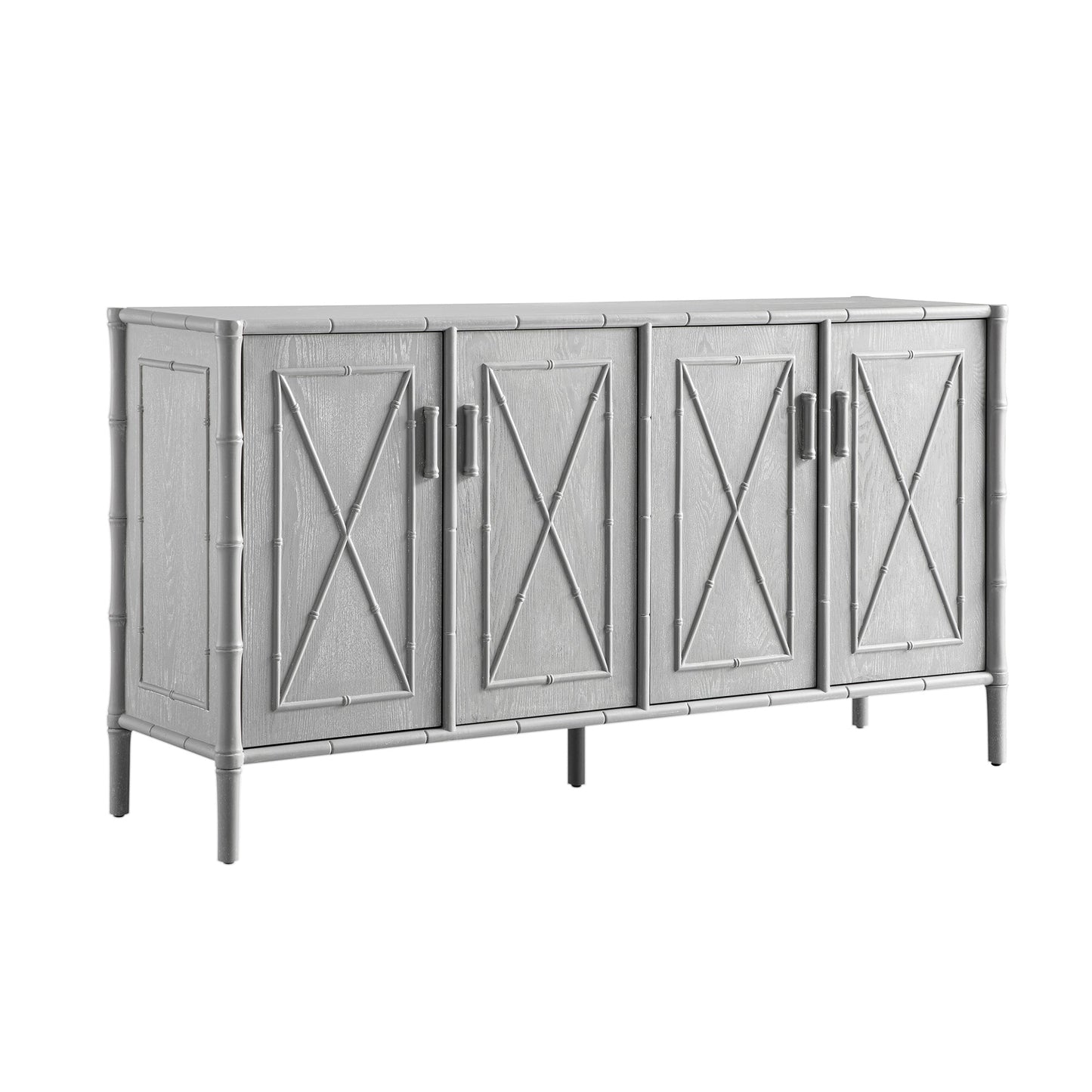 Elstowe Faux Bamboo Large Sideboard, Warm Grey