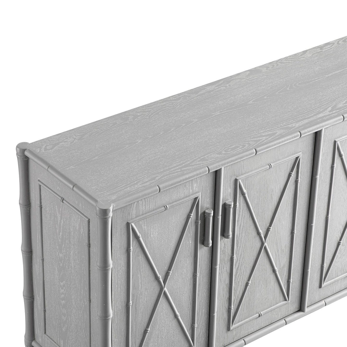 Elstowe Faux Bamboo Large Sideboard, Warm Grey