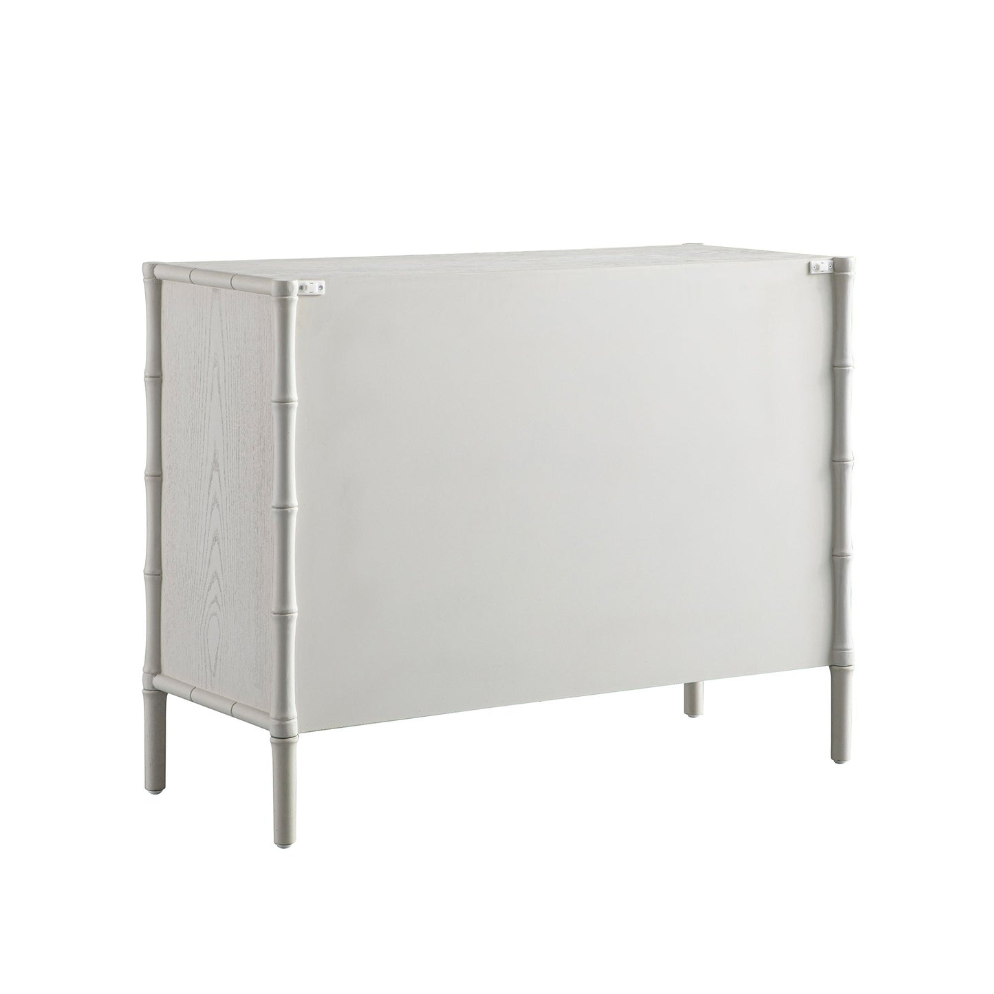 Elstowe Faux Bamboo 1-Door 3-Drawer Sideboard, Shaded White