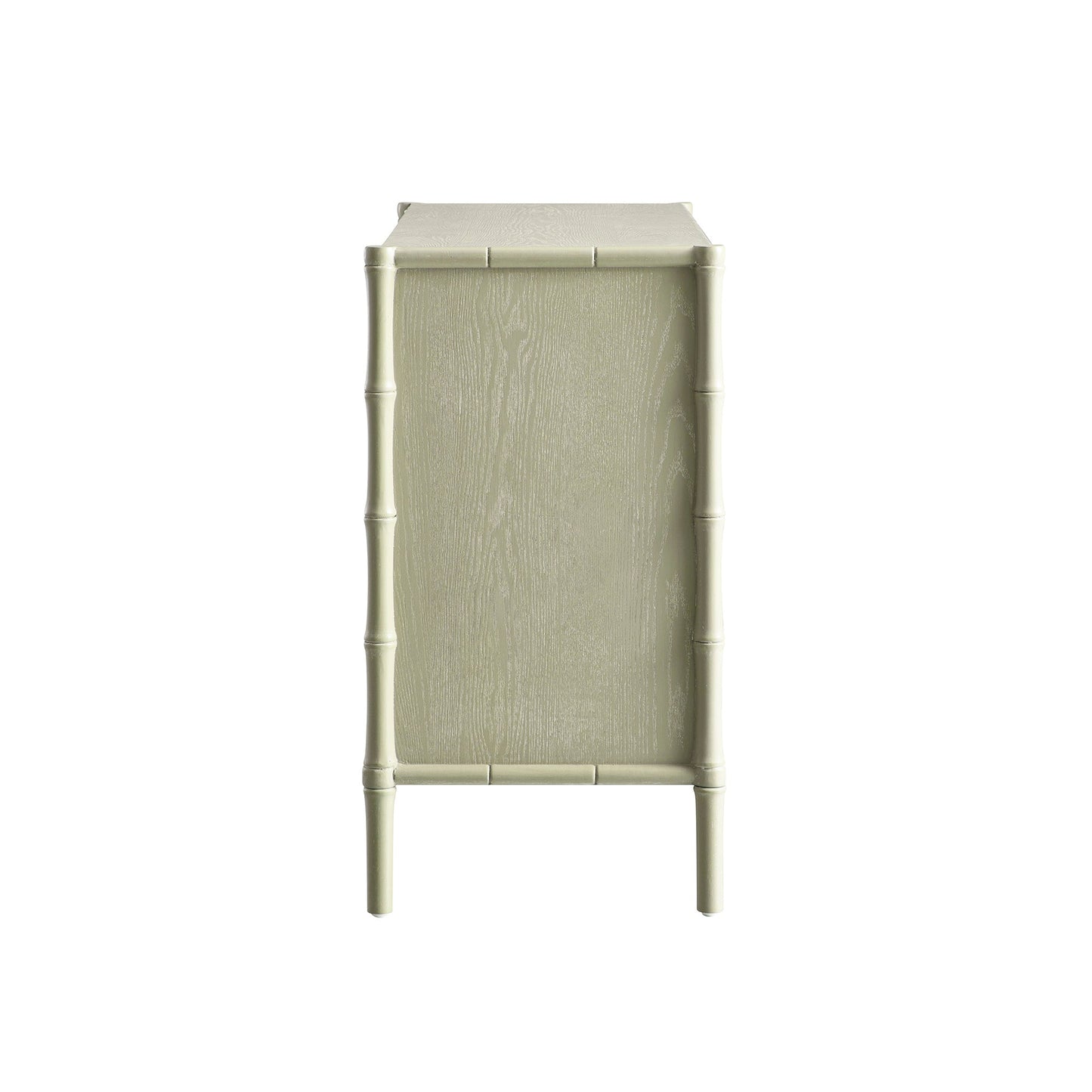 Elstowe Faux Bamboo 1-Door 3-Drawer Sideboard, Sage Green