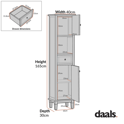 Chantilly Mid Grey Carved Bathroom Tallboy Cabinet