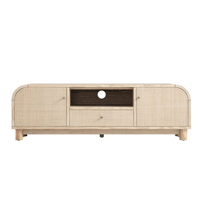 Maude TV Unit, Natural Ash with Raffia
