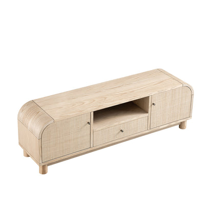 Maude TV Unit, Natural Ash with Raffia