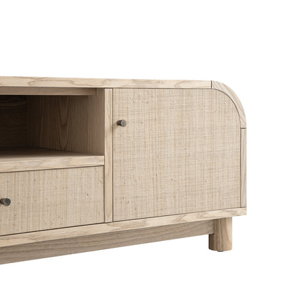 Maude TV Unit, Natural Ash with Raffia