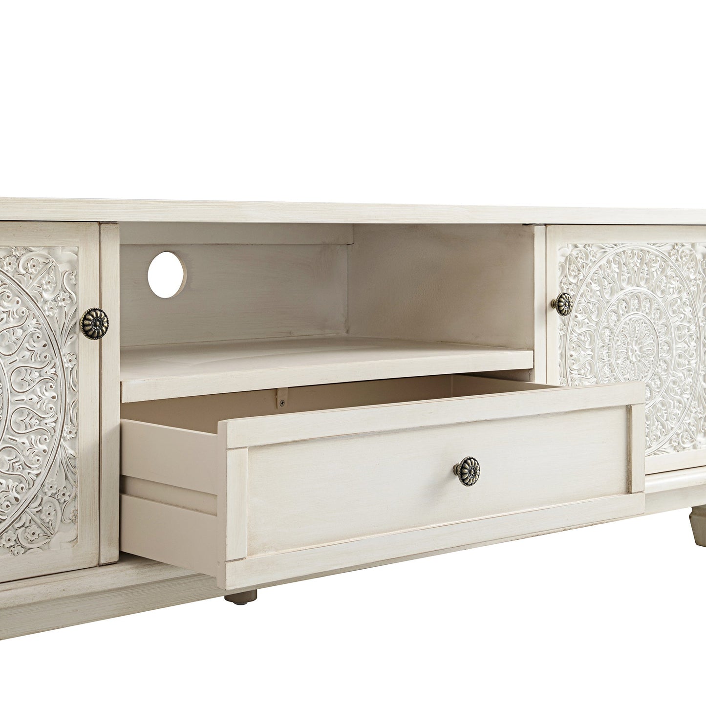 Chantilly Whitewashed 150cm Wide TV Unit