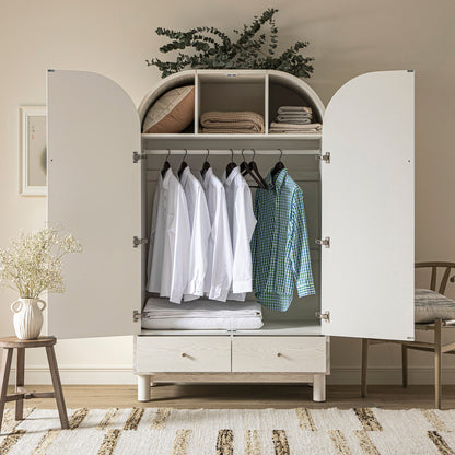 Maude Double Wardrobe, Washed White Ash