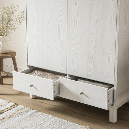 Maude Double Wardrobe, Washed White Ash
